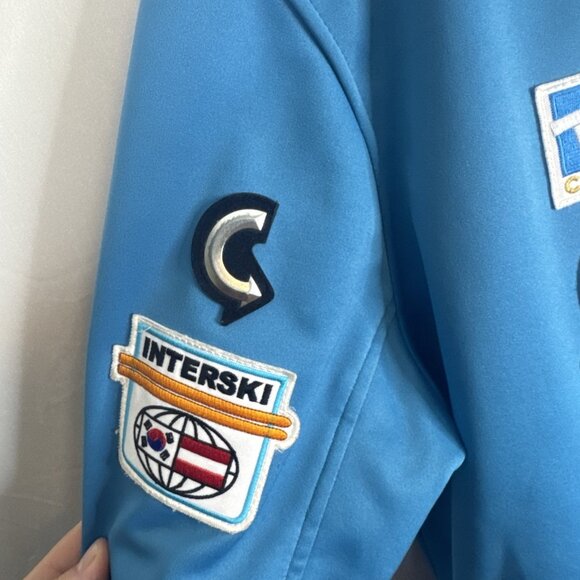 Carve Korea Ski Instructors Team Softshell Jacket Men’s XL Blue Patches - Picture 4 of 9